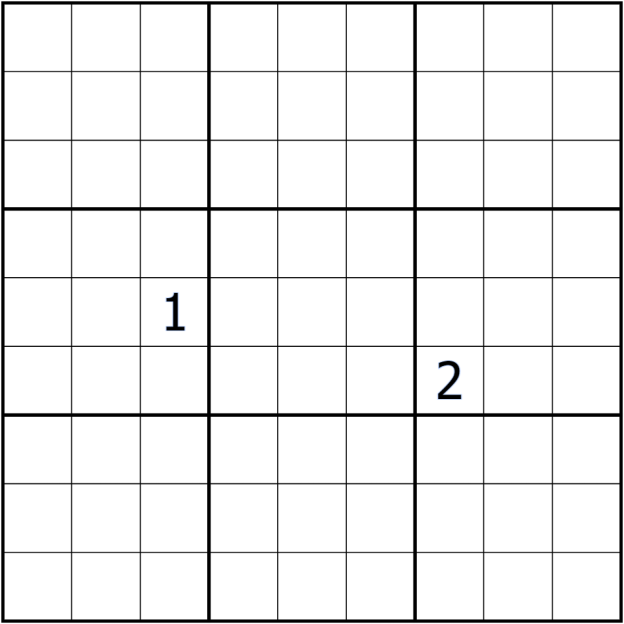 The unsolved sudoku grid